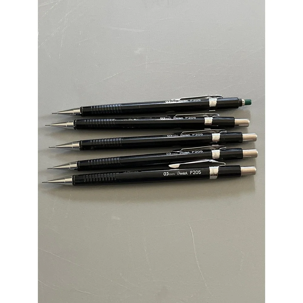 Pentel Sharp P205 Mechanical Pencil 0.5mm Black Drafting Pencil Lot of 5